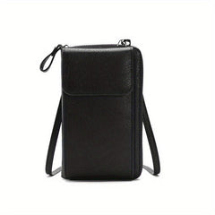 Vertical Wallet Zipper Closure Crossbody Bag