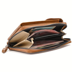 Vertical Wallet Zipper Closure Crossbody Bag