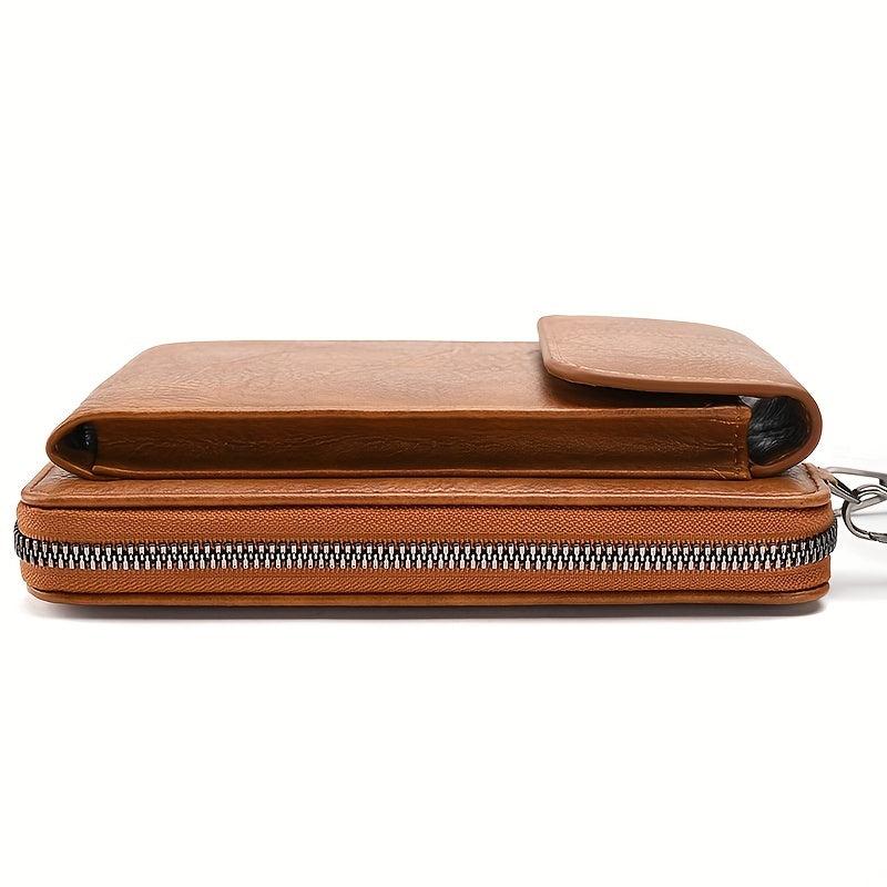 Vertical Wallet Zipper Closure Crossbody Bag