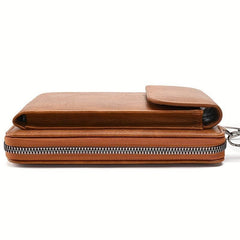 Vertical Wallet Zipper Closure Crossbody Bag
