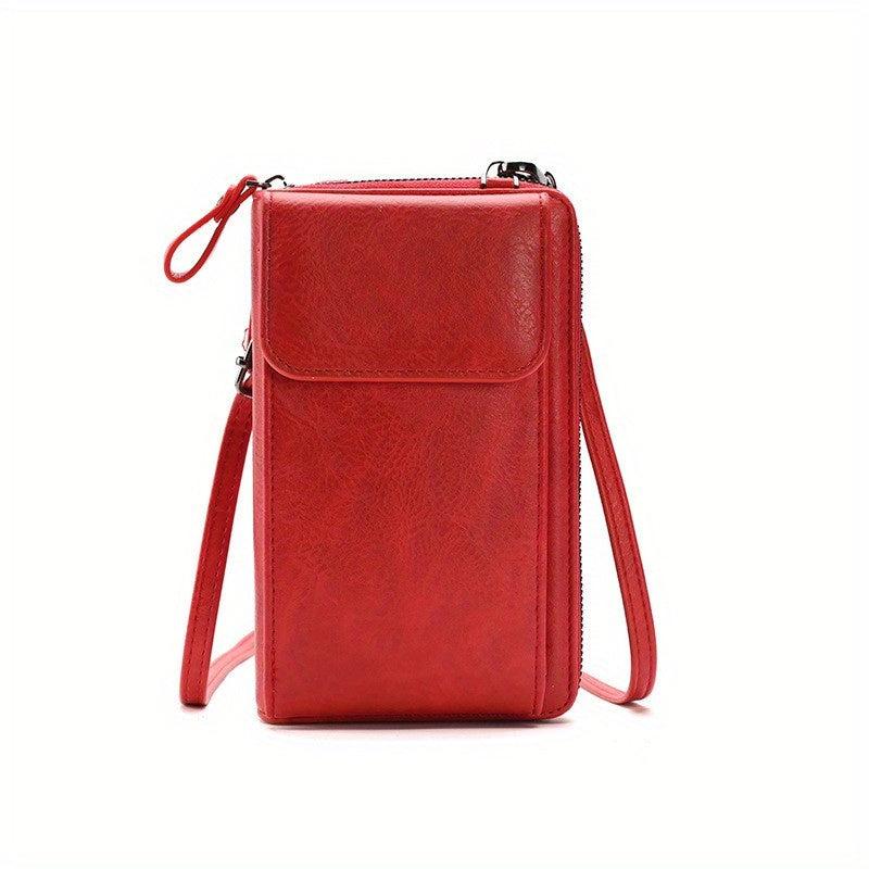 Vertical Wallet Zipper Closure Crossbody Bag