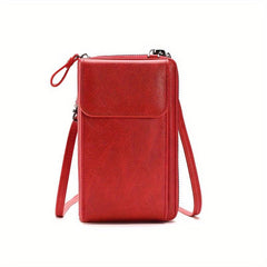 Vertical Wallet Zipper Closure Crossbody Bag