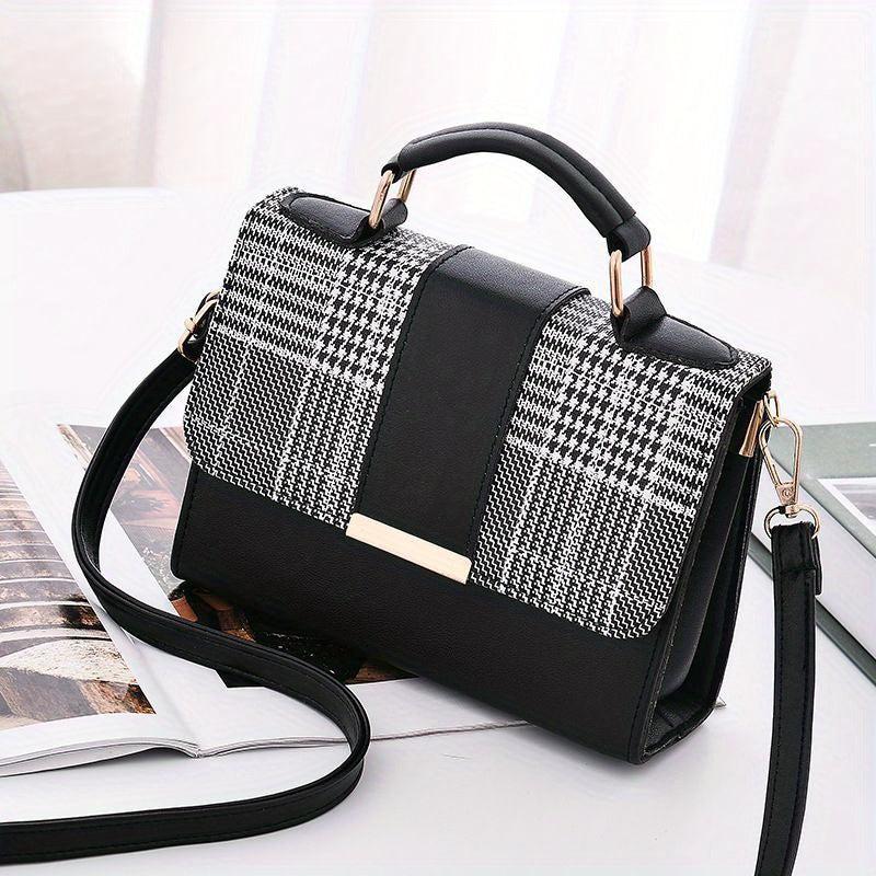 Plaid Pattern Handbags Crossbody Bag Top Handle Purses For Everyday
