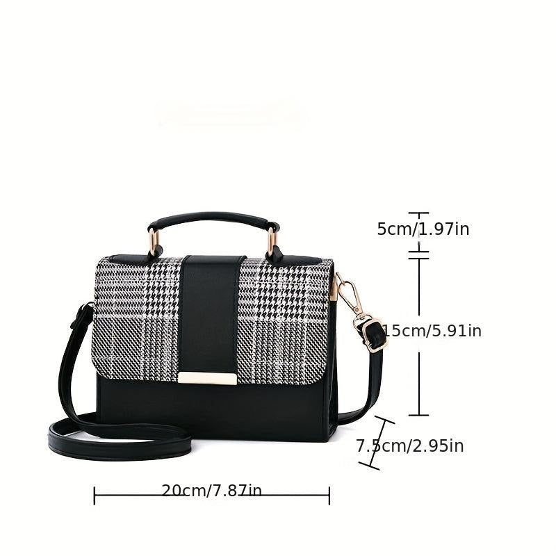 Plaid Pattern Handbags Crossbody Bag Top Handle Purses For Everyday