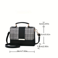 Plaid Pattern Handbags Crossbody Bag Top Handle Purses For Everyday
