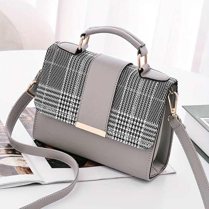 Plaid Pattern Handbags Crossbody Bag Top Handle Purses For Everyday