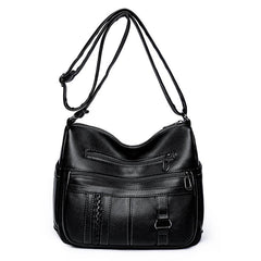 Vintage Faux Leather Crossbody Bag with Braid Detail