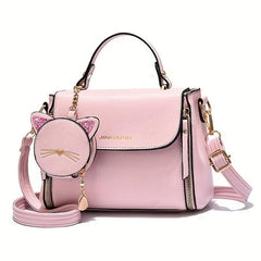 Square Crossbody Bag with Cat Coin Purse