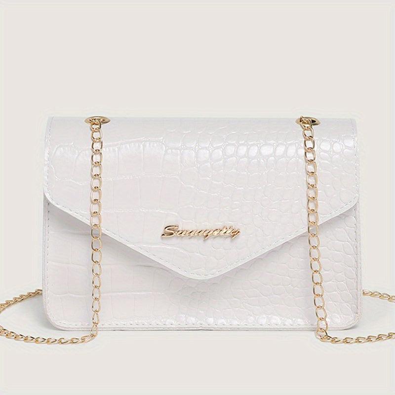 Crocodile Pattern Crossbody Bag PU Leather Purse Women's Shoulder Handbag