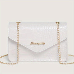 Crocodile Pattern Crossbody Bag PU Leather Purse Women's Shoulder Handbag