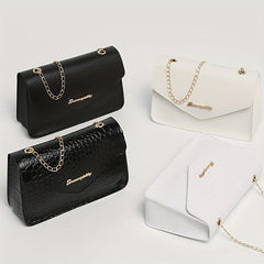Crocodile Pattern Crossbody Bag PU Leather Purse Women's Shoulder Handbag