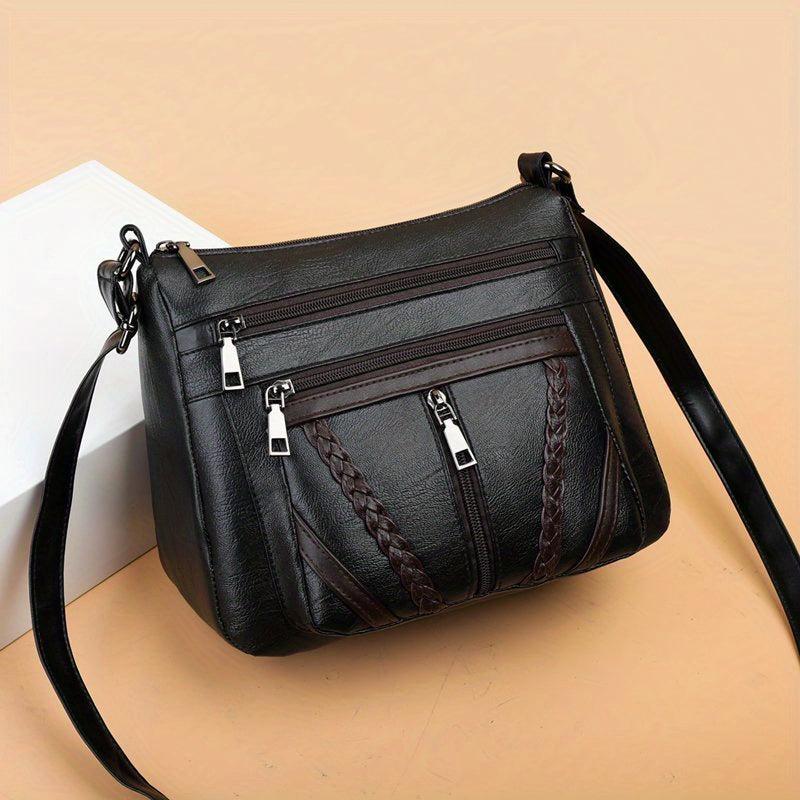 Small Crossbody Bag PU Leather Textured Bag Purse