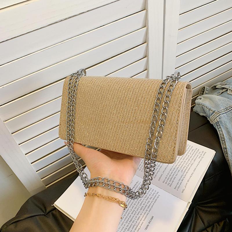 Chain Crossbody Bag Patent Leather Shoulder Bag Square Purse For Women