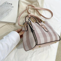 Plaid Pattern Crossbody Bag with Buckle Decor