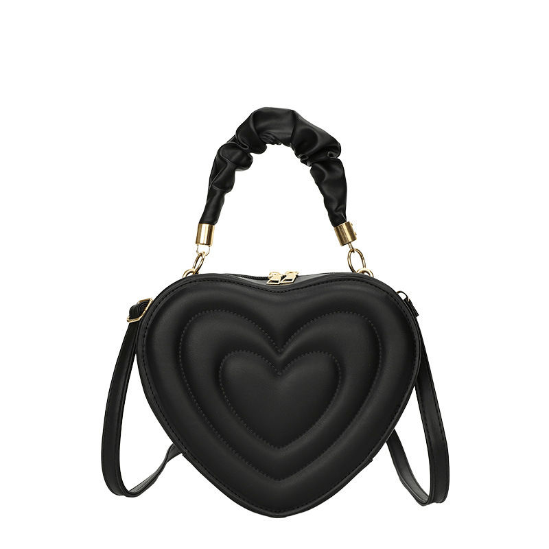 Heart Quilted Crossbody Bag Y2K Shoulder Bag