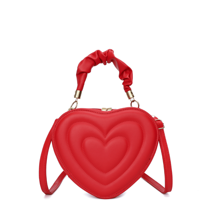 Heart Quilted Crossbody Bag Y2K Shoulder Bag