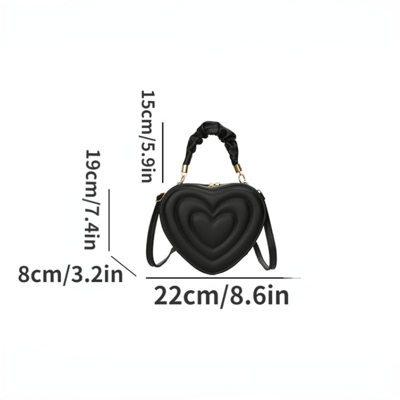 Heart Quilted Crossbody Bag Y2K Shoulder Bag