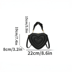 Heart Quilted Crossbody Bag Y2K Shoulder Bag