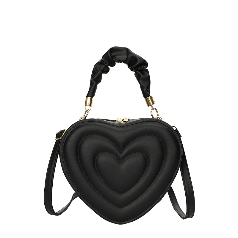 Heart Quilted Crossbody Bag Y2K Shoulder Bag