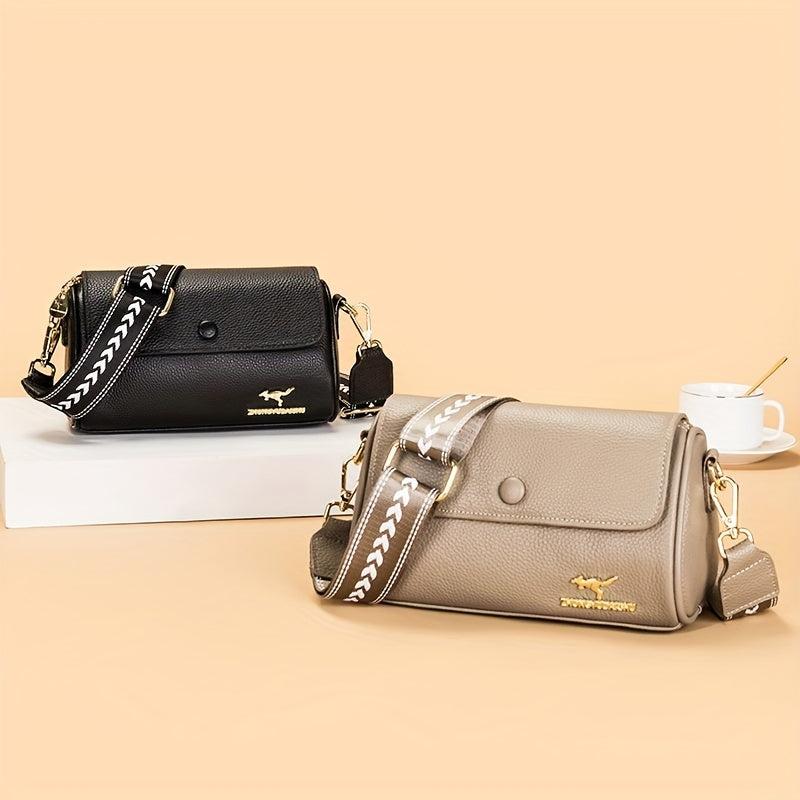 Leather Crossbody Bag Women's Shoulder Purse Flap Boston Bag