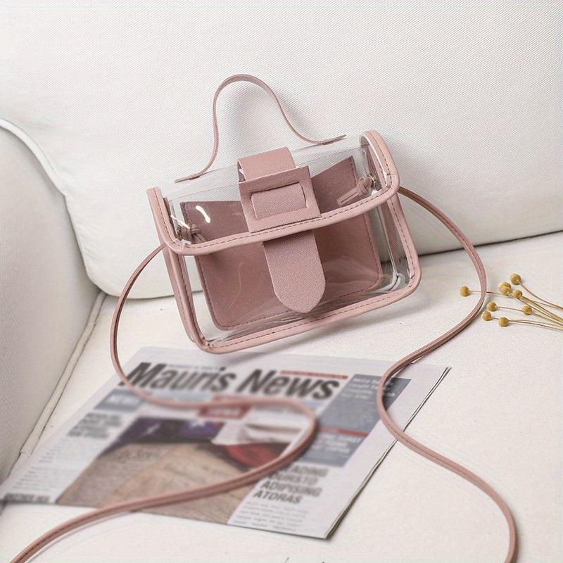 Mini Clear Solid Crossbody Bag Textured Shoulder Bag