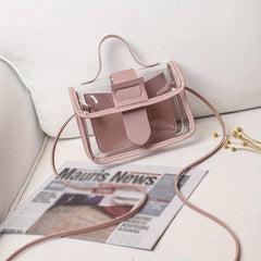 Mini Clear Solid Crossbody Bag Textured Shoulder Bag