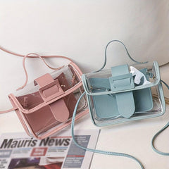 Mini Clear Solid Crossbody Bag Textured Shoulder Bag