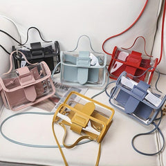 Mini Clear Solid Crossbody Bag Textured Shoulder Bag