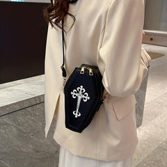 Gothic Coffin Crossbody Bag Vintage Punk Shoulder Purse & Handbag