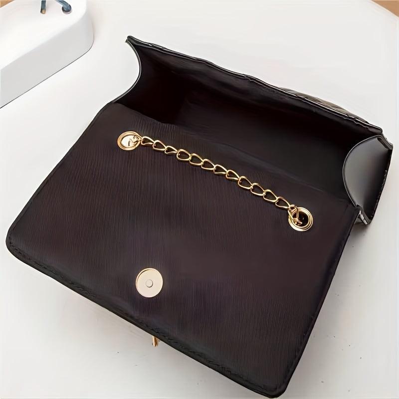 Minimalist Shoulder Bag Quilted Detail Flap Bag Classic Bag Tassel Decor