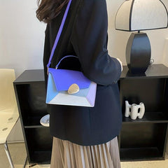 Multicolour Colorblock Square Shoulder Bag Flap Purse