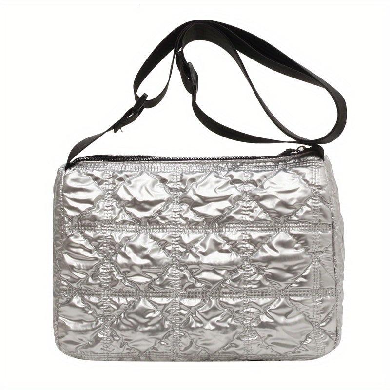 Quilted Crossbody Bag Zipper Shoulder Bag Women's Square Bag