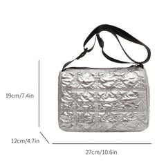 Quilted Crossbody Bag Zipper Shoulder Bag Women's Square Bag