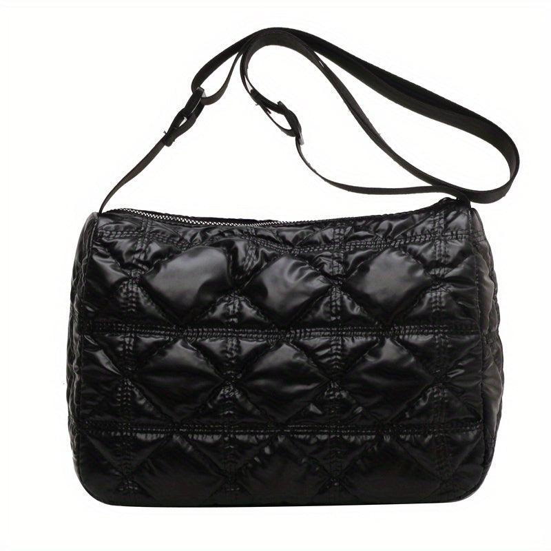 Quilted Crossbody Bag Zipper Shoulder Bag Women's Square Bag