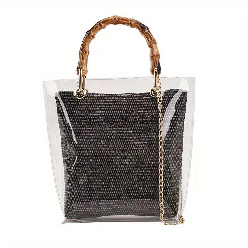 Sequin Glitter Crossbody Bag PVC Clear Cosmetic Purse Shoulder Bag