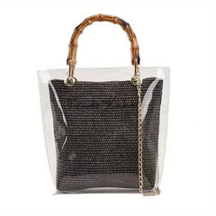 Sequin Glitter Crossbody Bag PVC Clear Cosmetic Purse Shoulder Bag