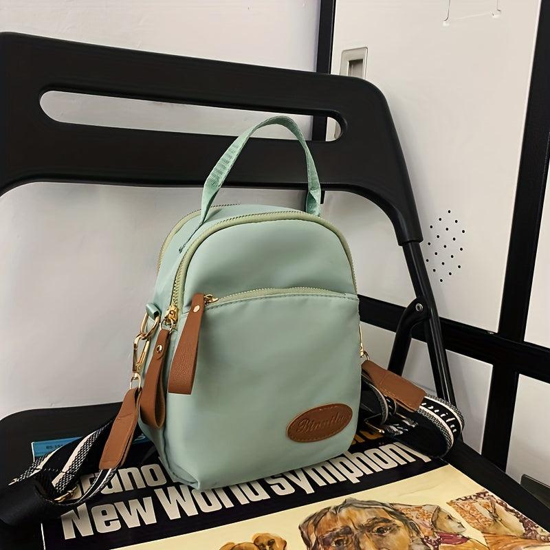 Casual Square Zipper Shoulder Bag Lightweight Crossbody Bag
