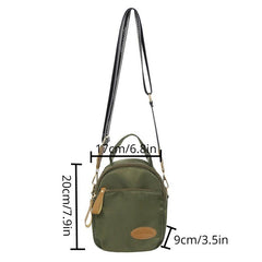 Casual Square Zipper Shoulder Bag Lightweight Crossbody Bag