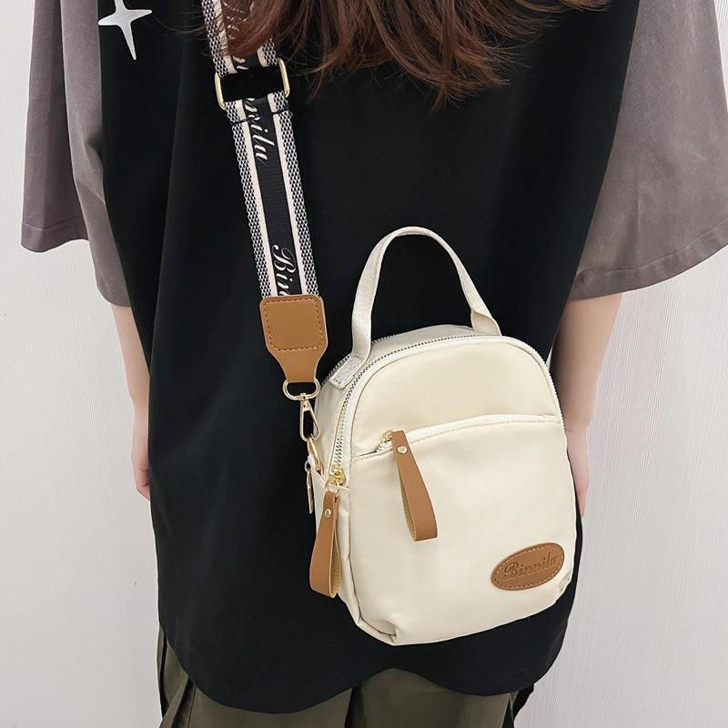 Casual Square Zipper Shoulder Bag Lightweight Crossbody Bag