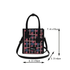 Mini Heart Pattern Crossbody Bag Plaid Y2K Square Purse