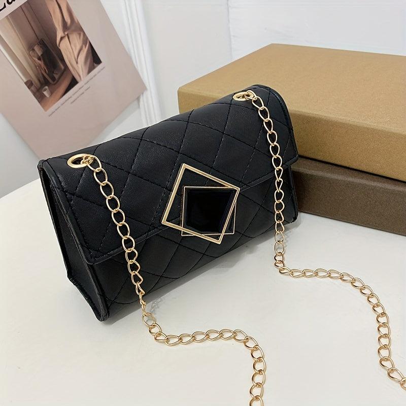 Women's Square Shoulder Bag Quilted Chain Purse