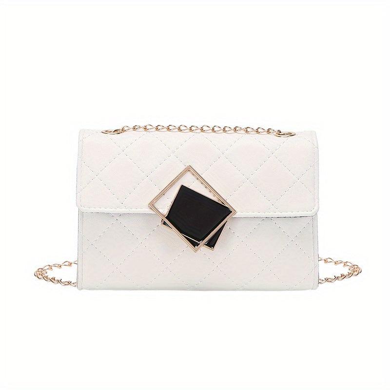 Women's Square Shoulder Bag Quilted Chain Purse