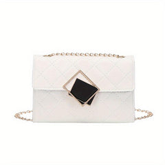 Women's Square Shoulder Bag Quilted Chain Purse