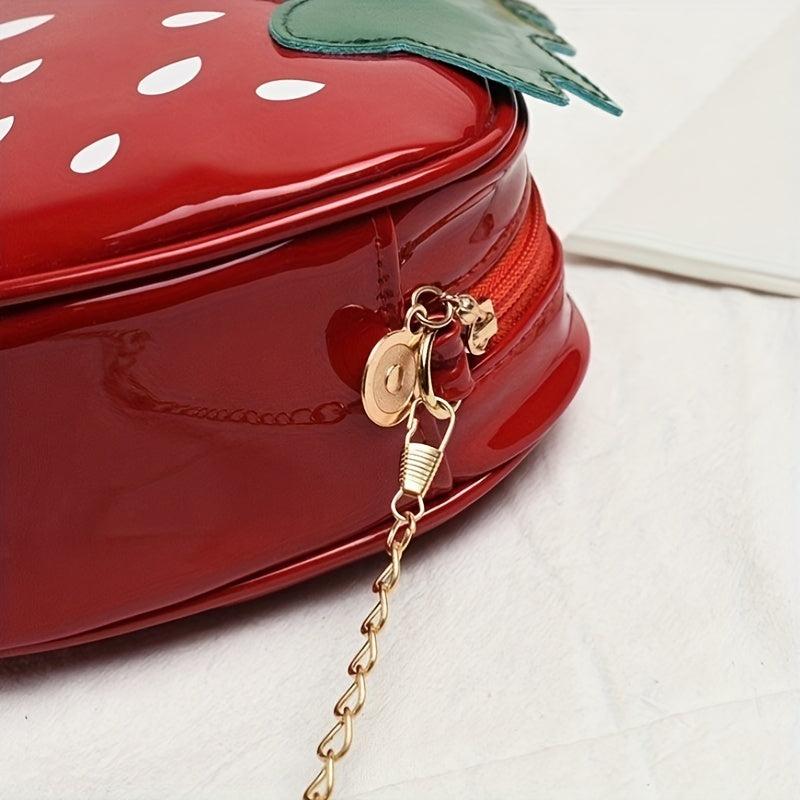 Strawberry Shaped Chain Crossbody Bag Novelty Purse For Girls