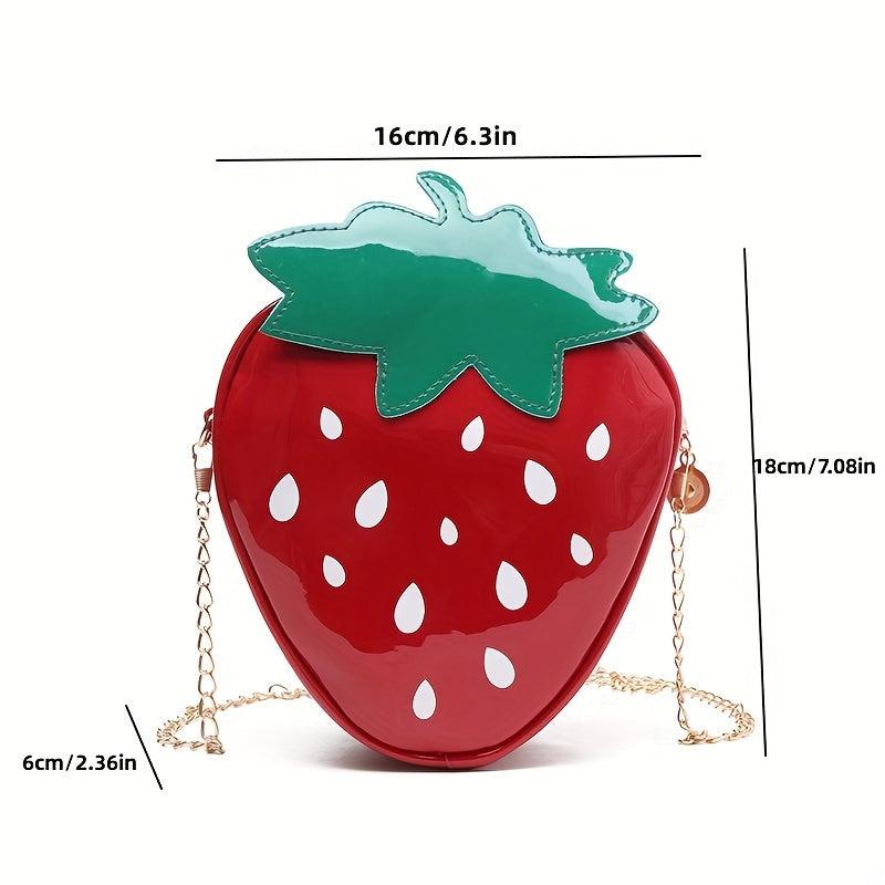 Strawberry Shaped Chain Crossbody Bag Novelty Purse For Girls