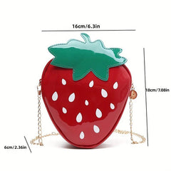 Strawberry Shaped Chain Crossbody Bag Novelty Purse For Girls