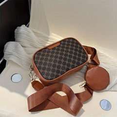 Vintage Square Shoulder Bag Zipper Classic Crossbody Bag