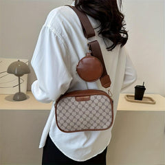 Vintage Square Shoulder Bag Zipper Classic Crossbody Bag