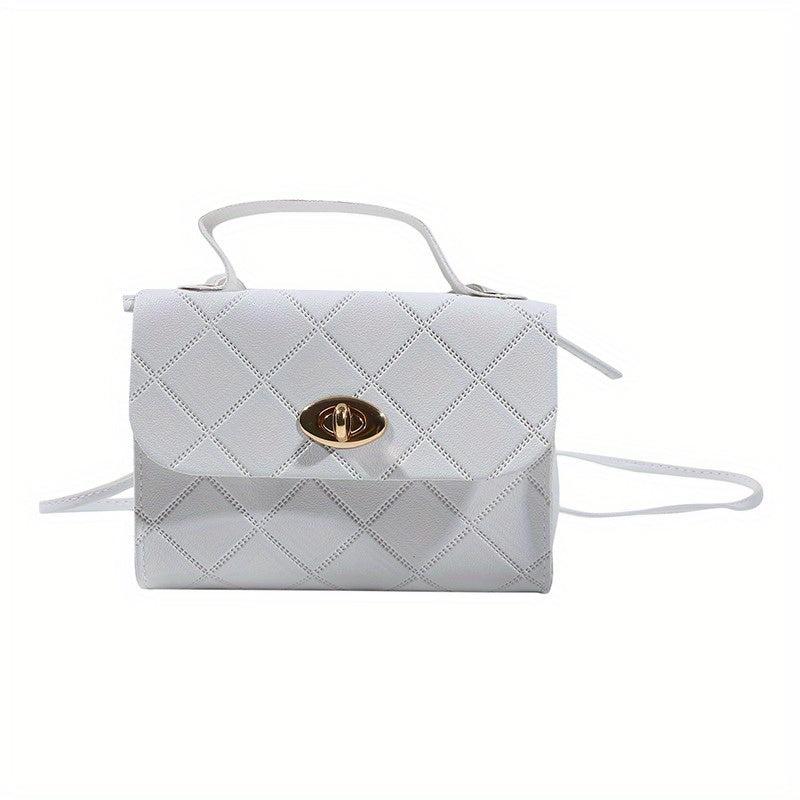 Argyle Embossed Crossbody Bag Small PU Leather Handbag Shoulder Purse
