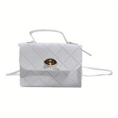 Argyle Embossed Crossbody Bag Small PU Leather Handbag Shoulder Purse